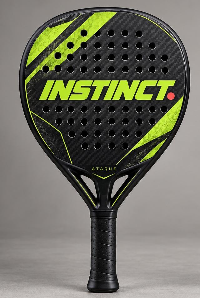 Pala Instinct Ataque negra y lima con el logotipo en el centro